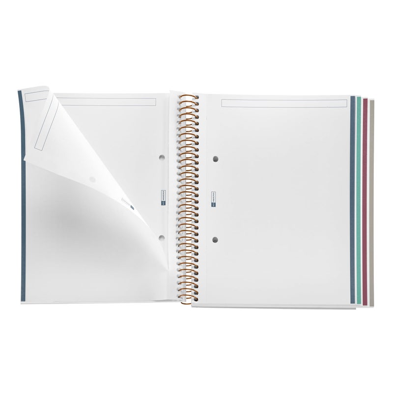 Miquelrius Miquel Rius M Fashion 4 Subject Spiral Notebook, Lined A5-8.25" x 5.87" 120 Sheets White Heavyweight Paper, Subjects Separated by Color, 2 Hole Punched, Micro-Perforated, Constellations Design - Image 3